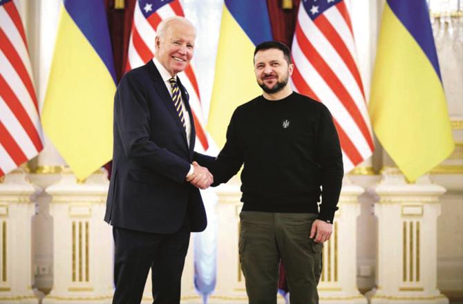 Joe Biden and his counterpart Volodymyr Zelenskyy, . (AP/PTI)